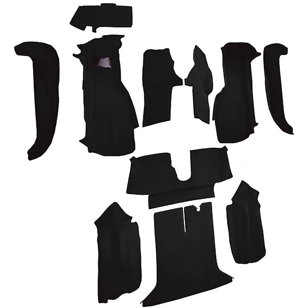 1994-96 Chevrolet Corvette Coupe Complete Molded Carpet Set w/o Door Panels Cutpile Mass Backing Black