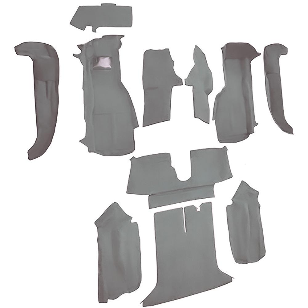 1994-96 Chevrolet Corvette Coupe Complete Molded Carpet Set w/o Door Panels Cutpile Mass Backing Medium Gray/Pewter