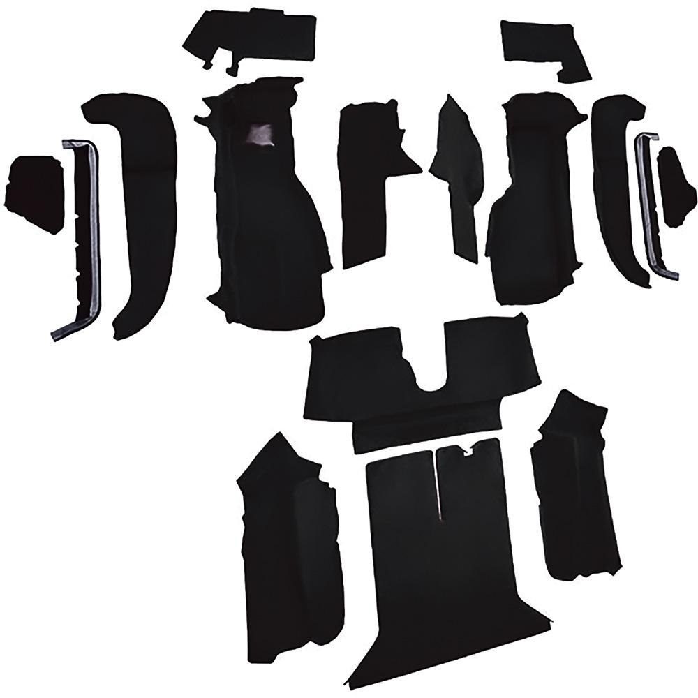 1992-93 Chevrolet Corvette Coupe w/1 Door Latch Complete Molded Carpet Set Cutpile Mass Backing Black