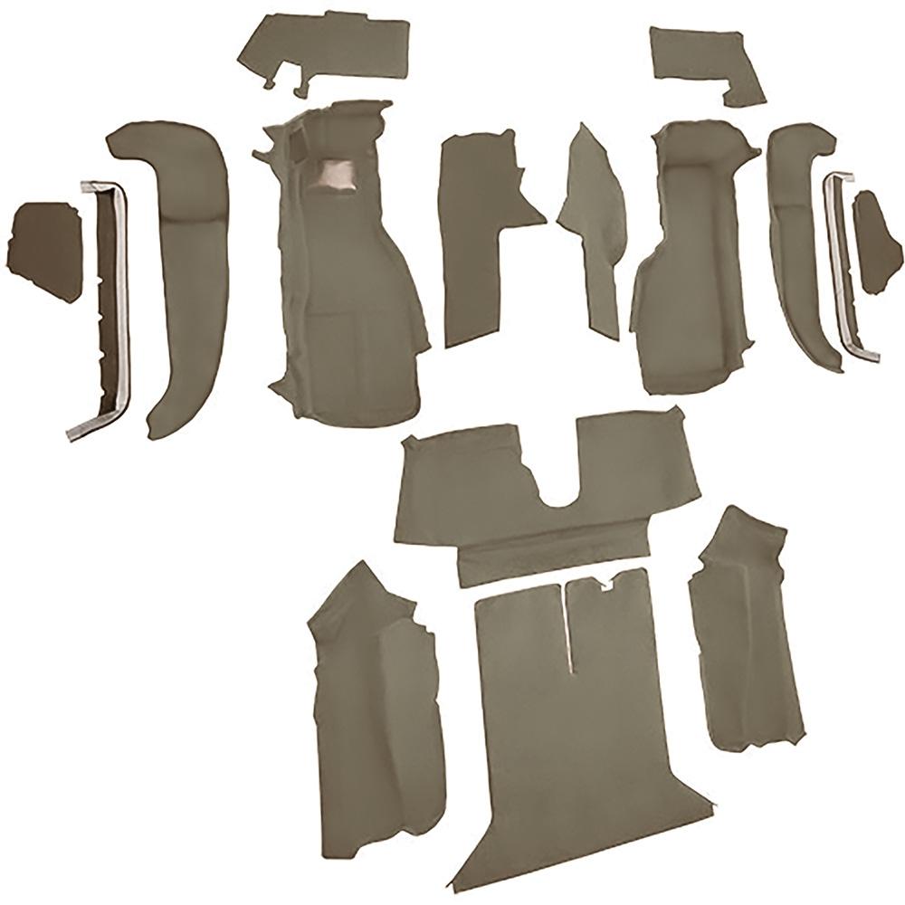 1992-93 Chevrolet Corvette Coupe w/1 Door Latch Complete Molded Carpet Set Cutpile Mass Backing Medium Beige