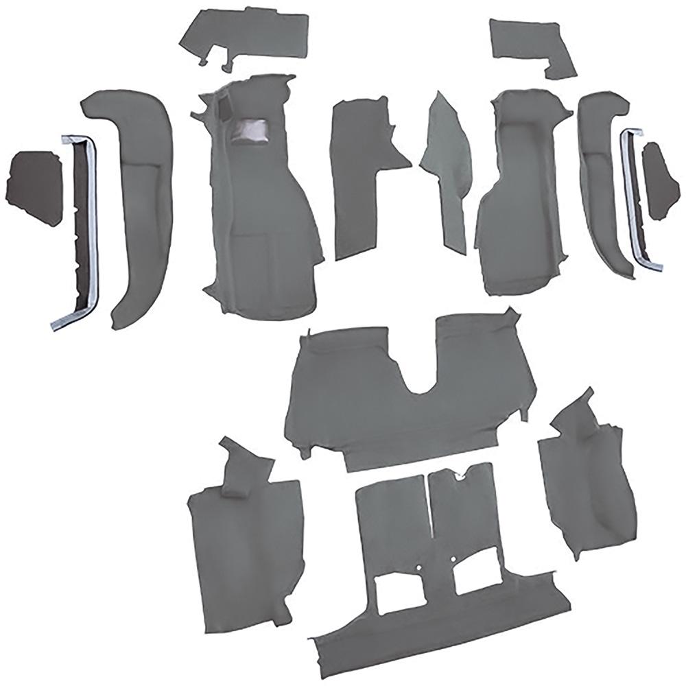 1992-93 Chevrolet Corvette Convertible w/1 Door Latch Complete Molded Carpet Set Cutpile Mass Backing Smoke
