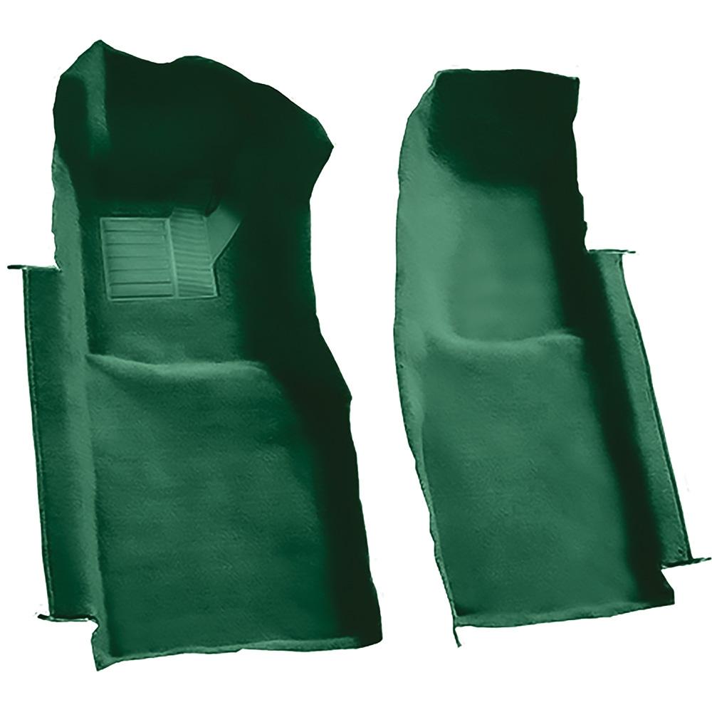 1978-80 Chevrolet Corvette Front Molded Carpet Set Cutpile Mass Backing Dark Green