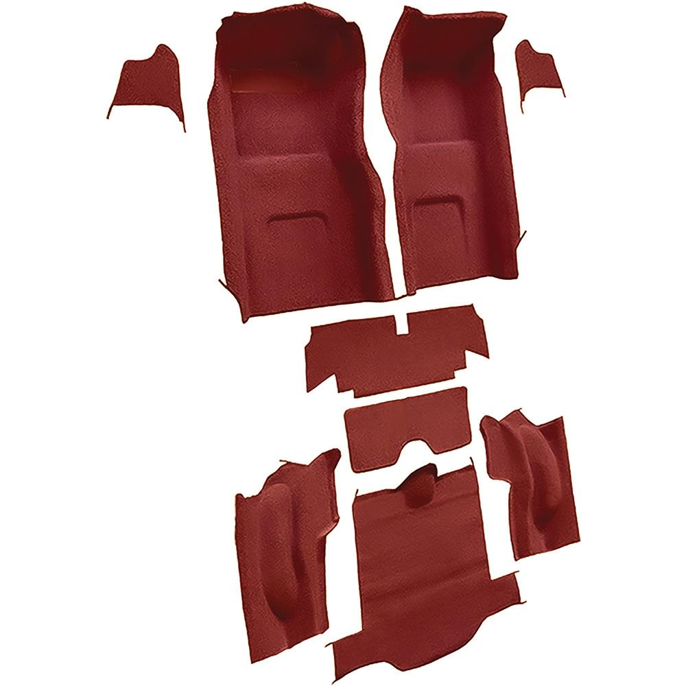 1966 Chevrolet Corvette Coupe Complete Molded Carpet Set w/o Heel Pad Loop Mass Backing Red