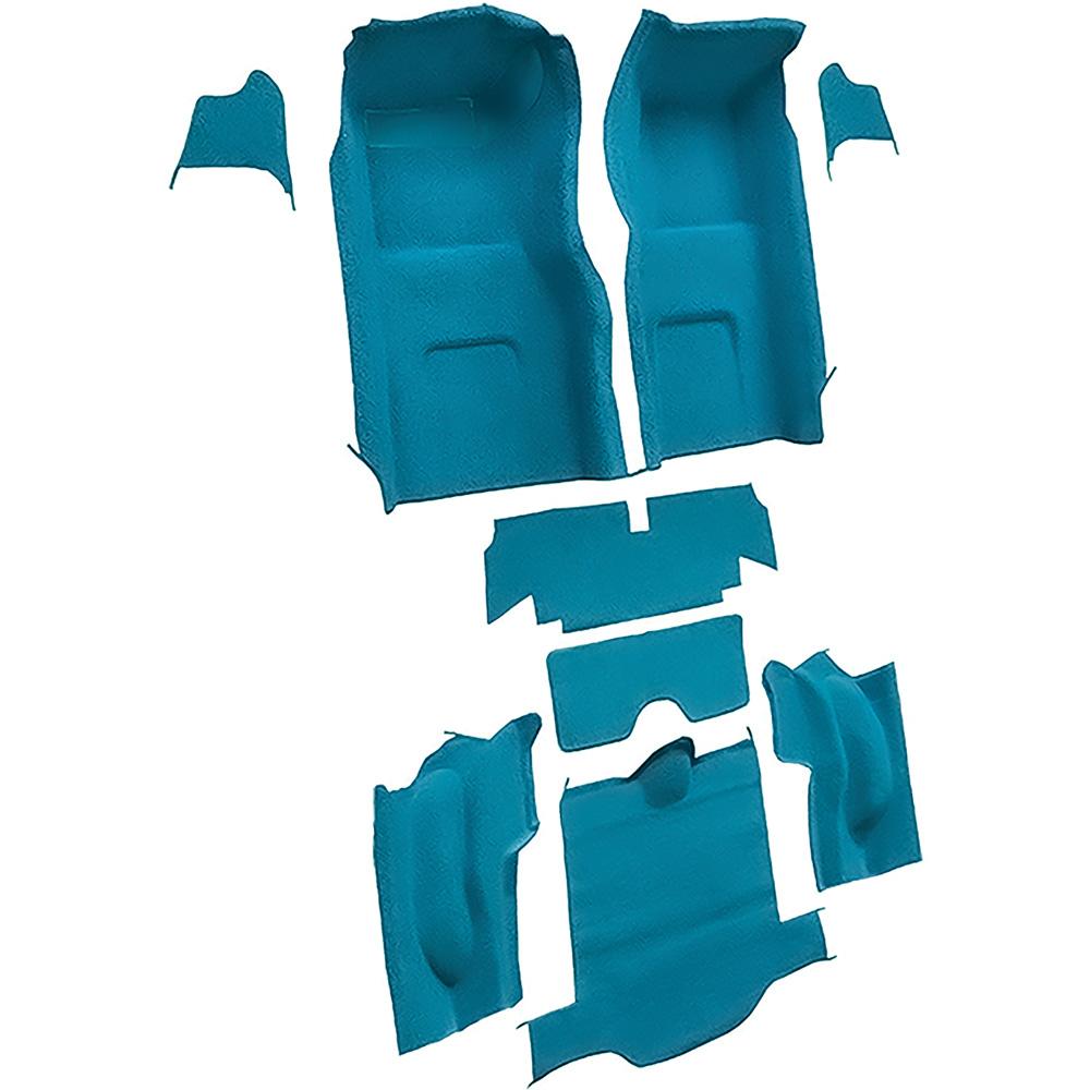 1966 Chevrolet Corvette Coupe Complete Molded Carpet Set w/o Heel Pad Loop Mass Backing Medium Blue