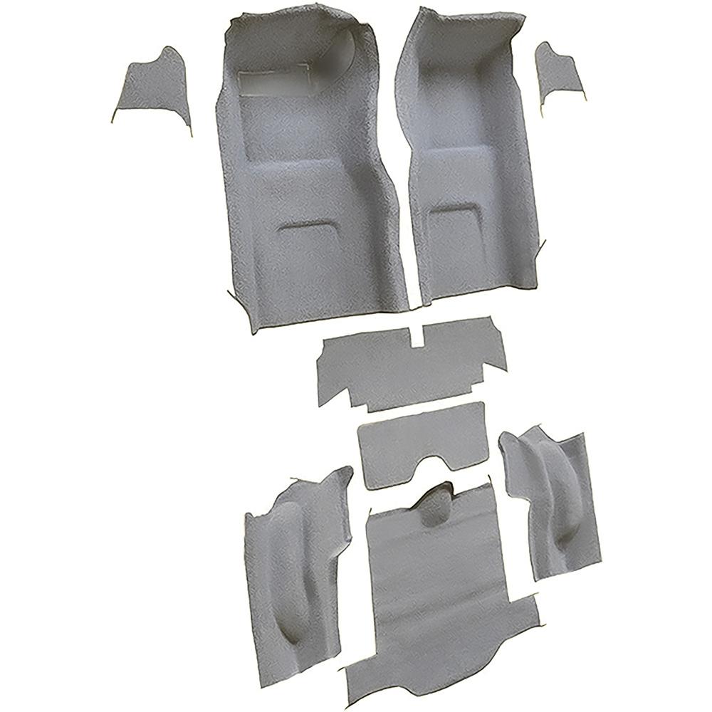 1966 Chevrolet Corvette Coupe Complete Molded Carpet Set w/o Heel Pad Loop Mass Backing Silver