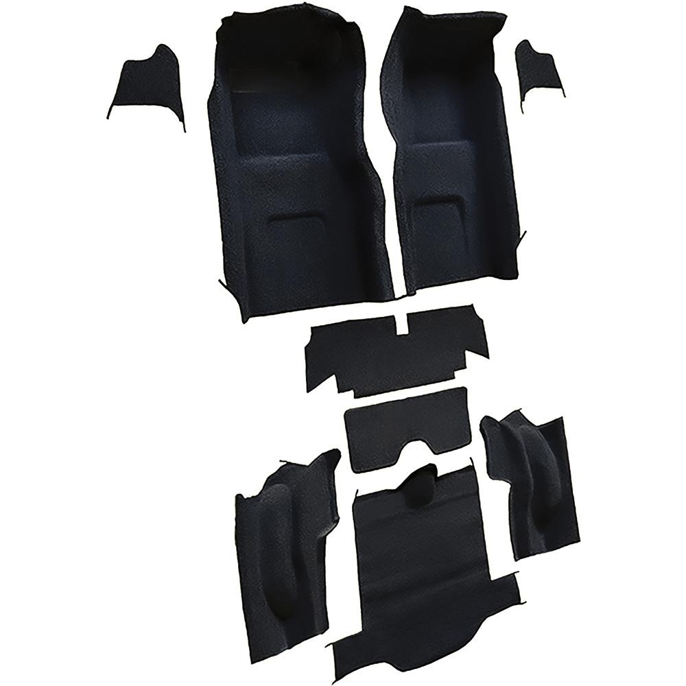 1966 Chevrolet Corvette Coupe Complete Molded Carpet Set w/o Heel Pad Loop Mass Backing Midnight Blue