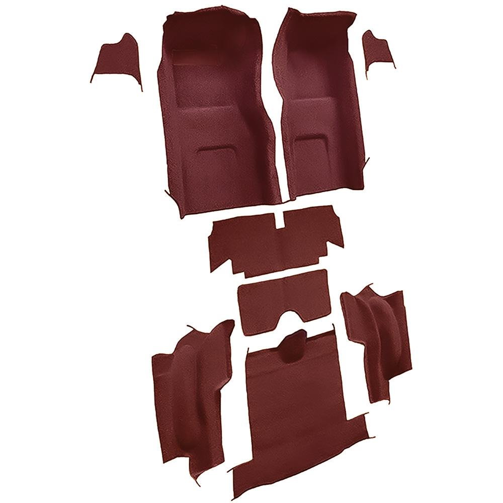 1965-66 Chevrolet Corvette Roadster Complete Molded Carpet Set w/o Heel Pad Loop Mass Backing Maroon