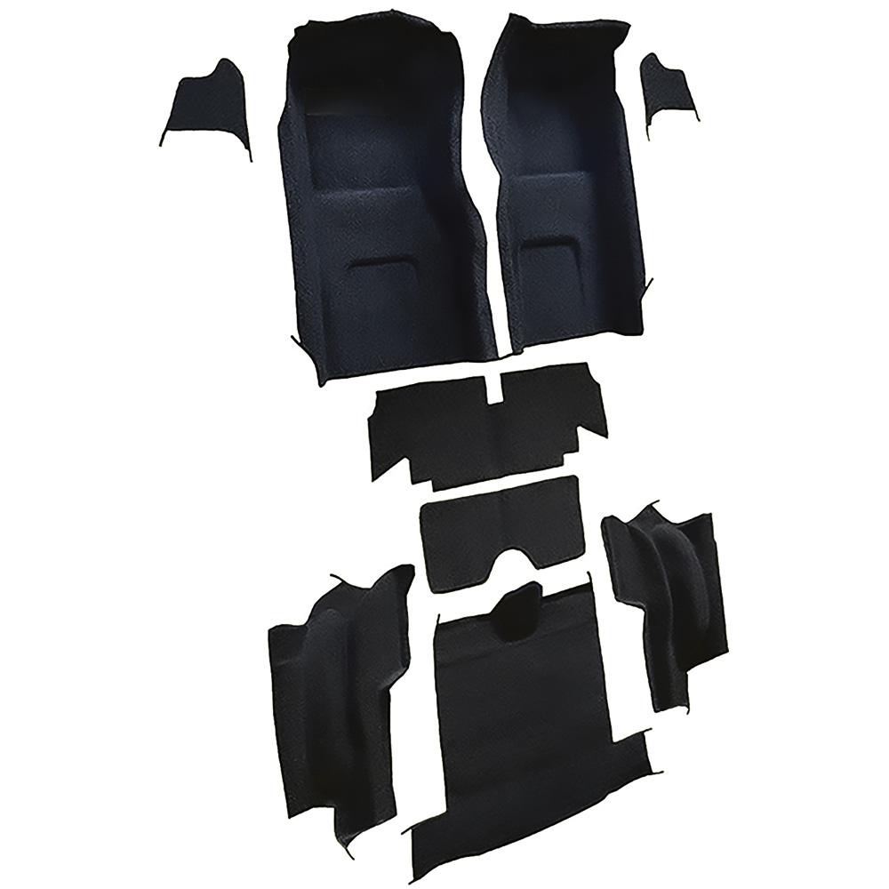 1965-66 Chevrolet Corvette Roadster Complete Molded Carpet Set w/o Heel Pad Loop Mass Backing Midnight Blue