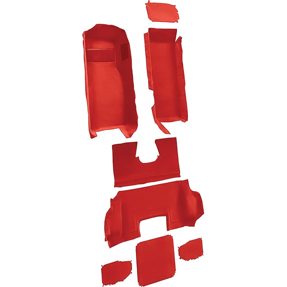 1998-00 Chevrolet Corvette Hardtop/Convertible Complete Molded Carpet Set Cutpile Mass Backing Torch Red