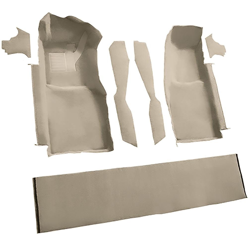 1978-80 Chevrolet Corvette Front Molded Carpet Set w/ Console Strips, Kick Panels & Door Panels Cutpile Mass Backing Doeskin/Camel Tan