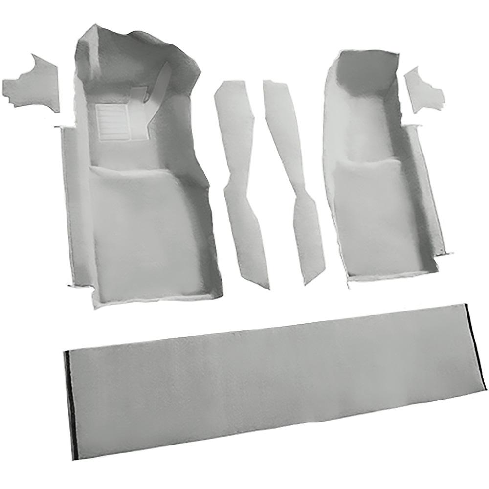 1978-80 Chevrolet Corvette Front Molded Carpet Set w/ Console Strips, Kick Panels & Door Panels Cutpile Mass Backing Silver