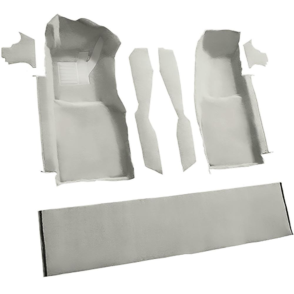 1978-80 Chevrolet Corvette Front Molded Carpet Set w/ Console Strips, Kick Panels & Door Panels Cutpile Mass Backing Oyster / Shale