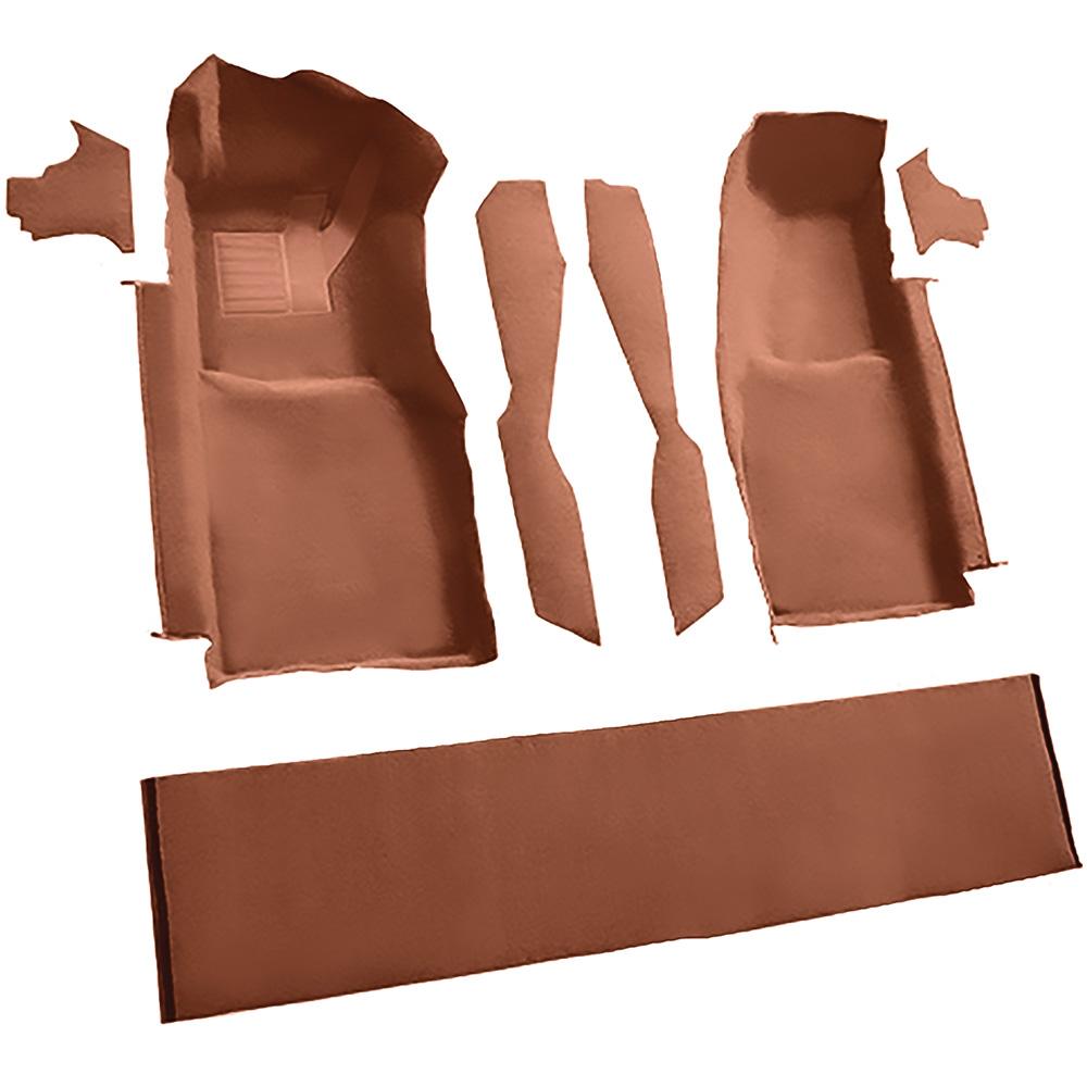 1978-80 Chevrolet Corvette Front Molded Carpet Set w/ Console Strips, Kick Panels & Door Panels Cutpile Mass Backing Saffron