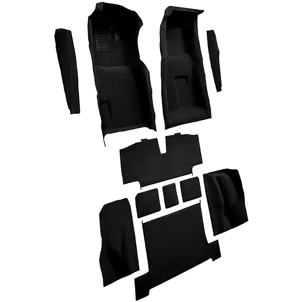 1969 Chevrolet Corvette 4-Speed Complete Molded Carpet Set w/ Heel Pad Cutpile Mass Backing Black