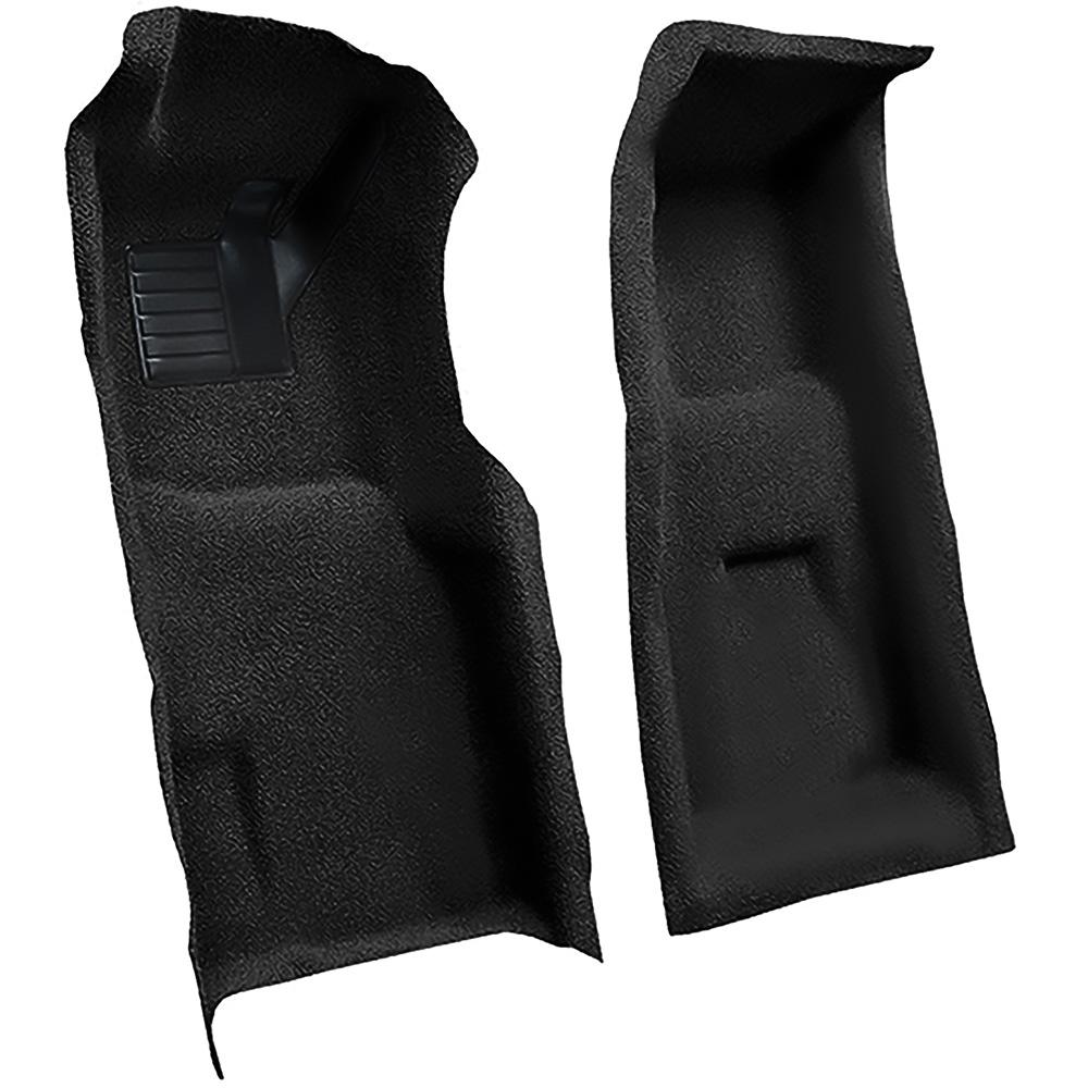 1969 Chevrolet Corvette 4-Speed Front Molded Carpet Set w/ Heel Pad Cutpile Mass Backing Black