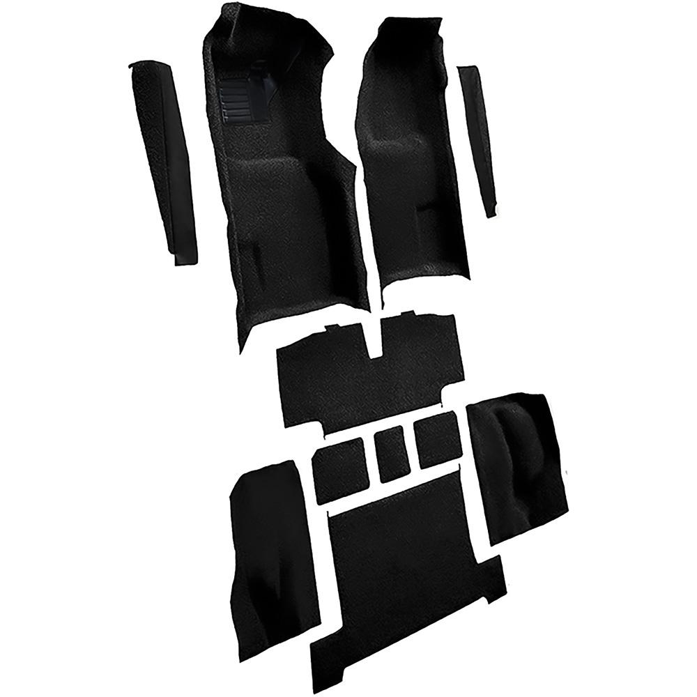 1969 Chevrolet Corvette Automatic Complete Molded Carpet Set w/ Heel Pad Cutpile Mass Backing Black