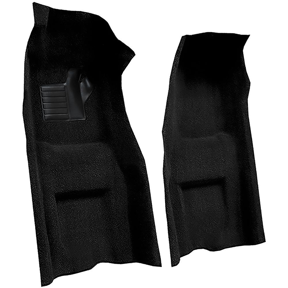 1969 Chevrolet Corvette Automatic Front Molded Carpet Set w/ Heel Pad Cutpile Mass Backing Black