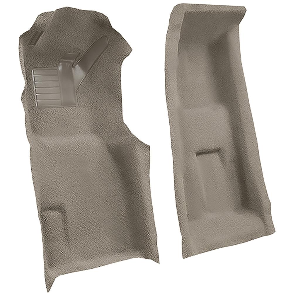 1971-75 Chevrolet Corvette 4-Speed Front Molded Carpet Set w/ Heel Pad Cutpile Mass Backing Gray
