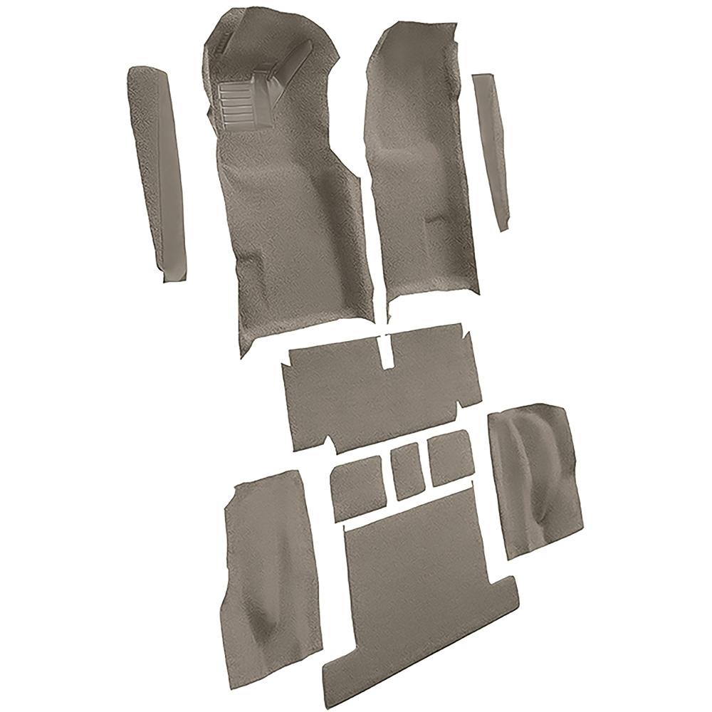 1971-75 Chevrolet Corvette Coupe Automatic Complete Molded Carpet Set w/ Heel Pad Cutpile Mass Backing Gray