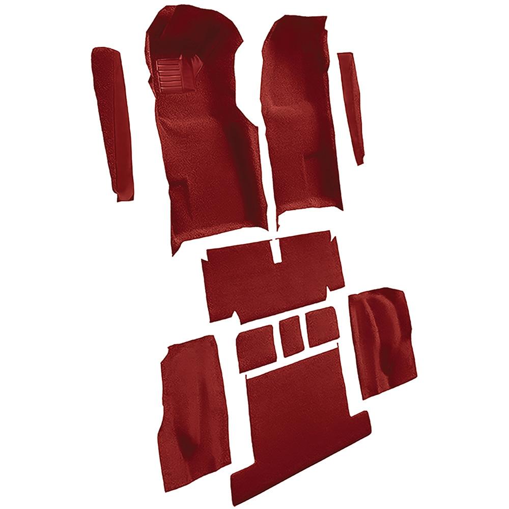 1971-75 Chevrolet Corvette Coupe Automatic Complete Molded Carpet Set w/ Heel Pad Cutpile Mass Backing Oxblood