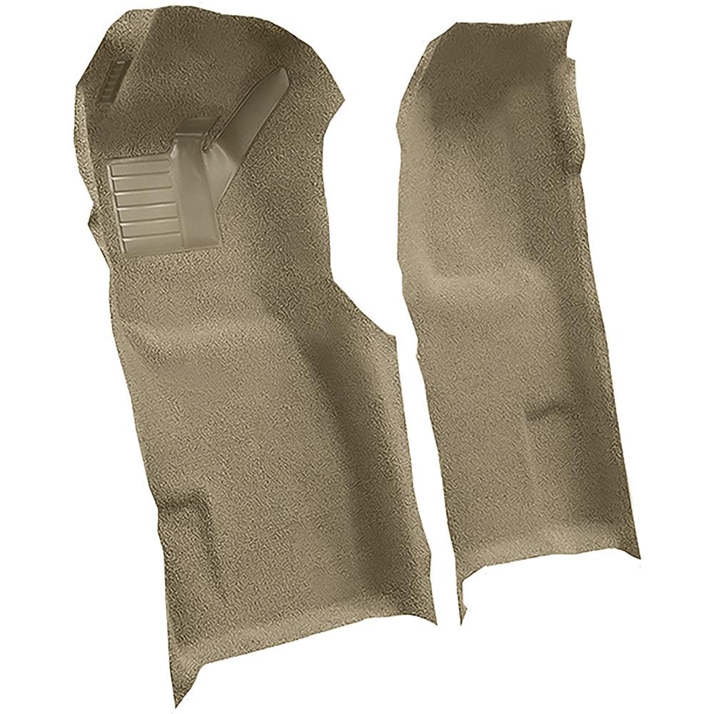 1971-77 Chevrolet Corvette Automatic Front Molded Carpet Set w/ Heel Pad Cutpile Mass Backing Medium Saddle