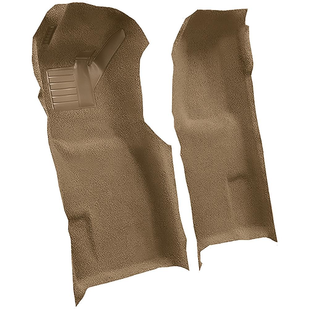 1971-77 Chevrolet Corvette Automatic Front Molded Carpet Set w/ Heel Pad Cutpile Mass Backing Dark Saddle