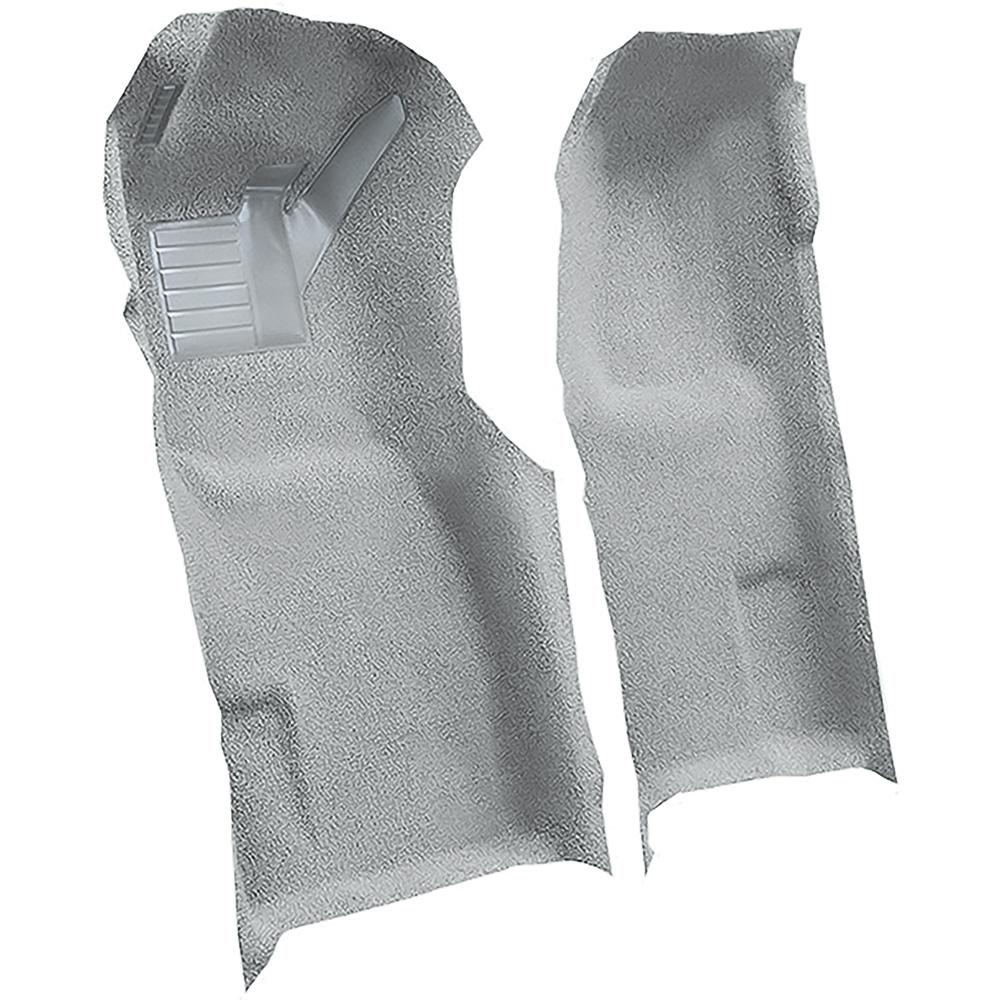 1971-77 Chevrolet Corvette Automatic Front Molded Carpet Set w/ Heel Pad Cutpile Mass Backing Smoke Gray