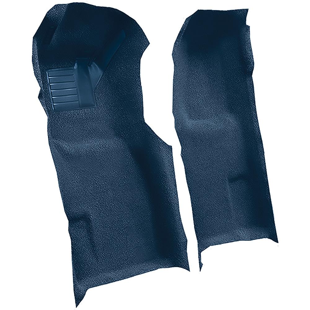 1971-77 Chevrolet Corvette Automatic Front Molded Carpet Set w/ Heel Pad Cutpile Mass Backing Royal Blue