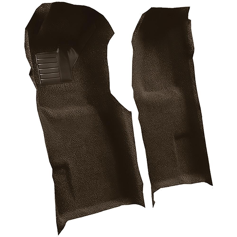 1971-77 Chevrolet Corvette Automatic Front Molded Carpet Set w/ Heel Pad Cutpile Mass Backing Brown