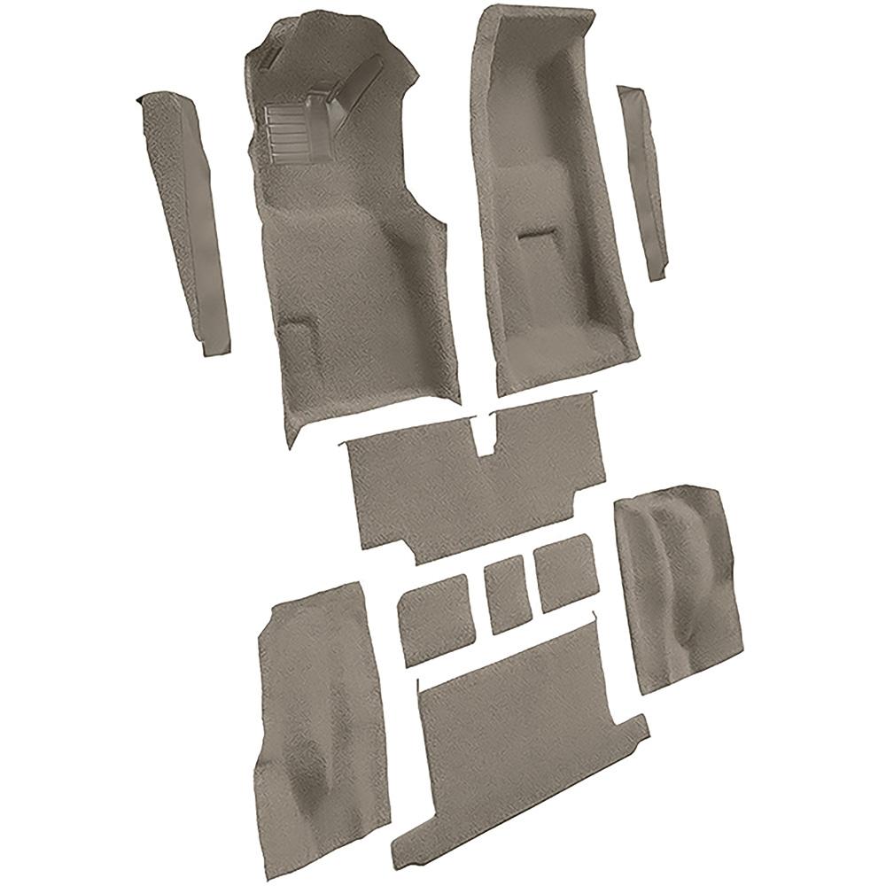 1973-75 Chevrolet Corvette Roadster 4-Speed Complete Molded Carpet Set w/ Heel Pad Cutpile Mass Backing Gray