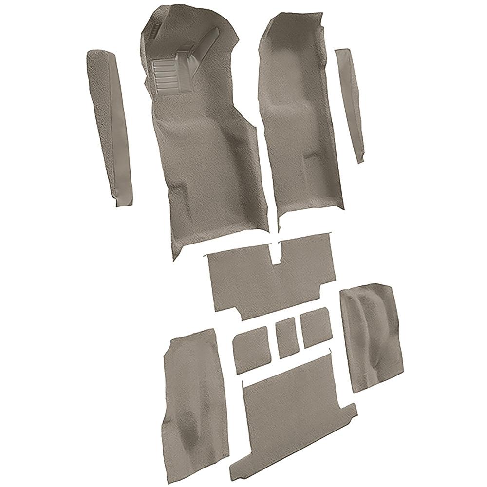 1973-75 Chevrolet Corvette Roadster Automatic Complete Molded Carpet Set w/ Heel Pad Cutpile Mass Backing Gray