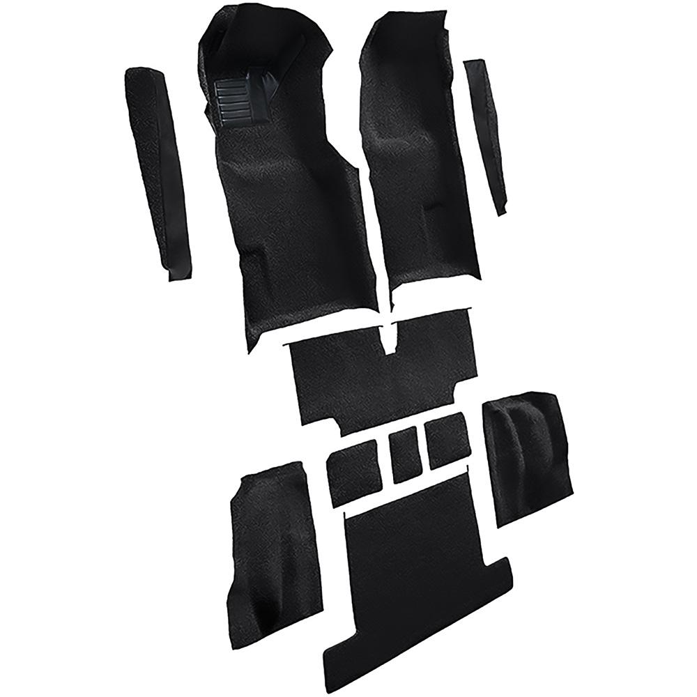 1976 Chevrolet Corvette Complete Molded Carpet Set w/ Heel Pad Cutpile Mass Backing Black