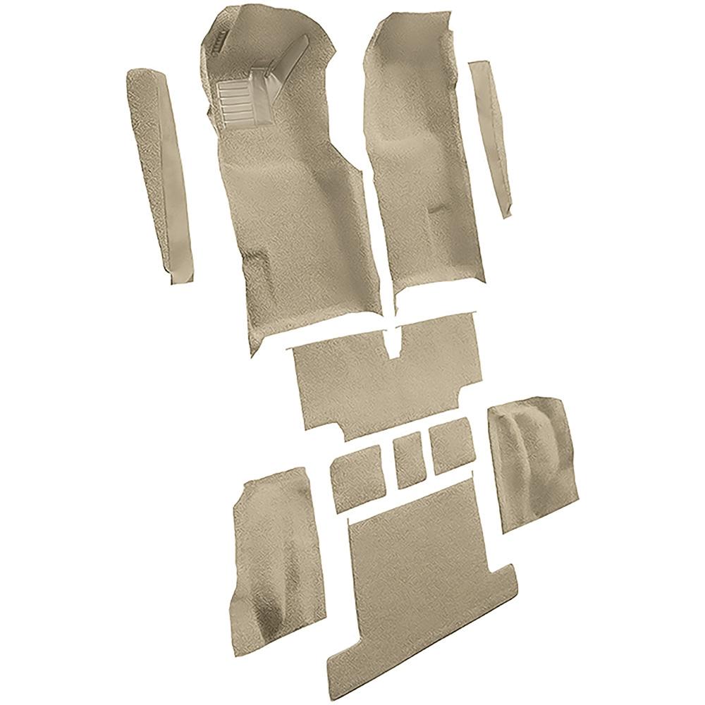 1976 Chevrolet Corvette Complete Molded Carpet Set w/ Heel Pad Cutpile Mass Backing Doeskin/Camel Tan