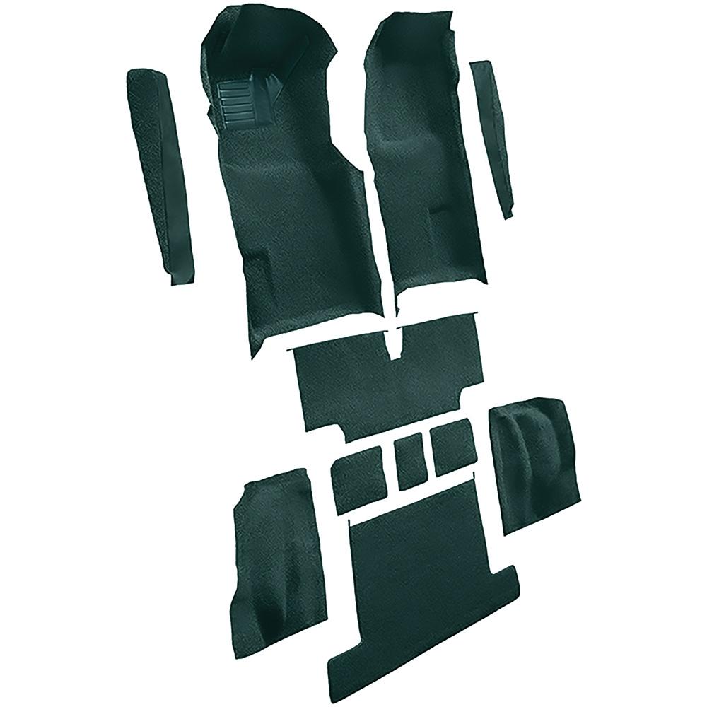 1976 Chevrolet Corvette Complete Molded Carpet Set w/ Heel Pad Cutpile Mass Backing Blue Green