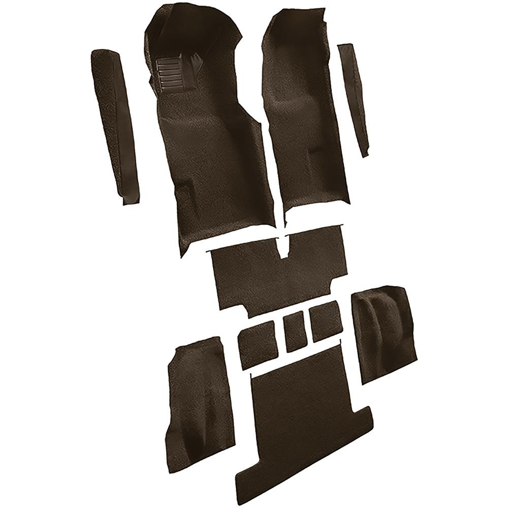 1976 Chevrolet Corvette Complete Molded Carpet Set w/ Heel Pad Cutpile Mass Backing Brown