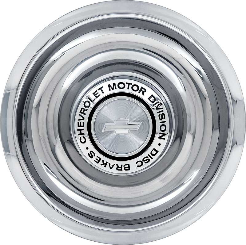 1967 Chevrolet Stainless Steel Rally Wheel Cap & "DISC BRAKE" Ornament Each