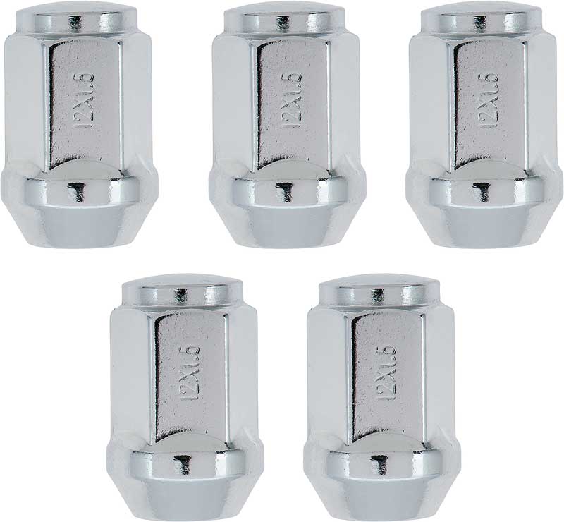 1977-81, 1982-2002 Pontiac Firebird, Trans Am Snowflake Wheel Lug Nuts Acorn Style Chrome 12MM x 1.50 Enclosed Acorn Nut 5 Piece Set (per wheel)