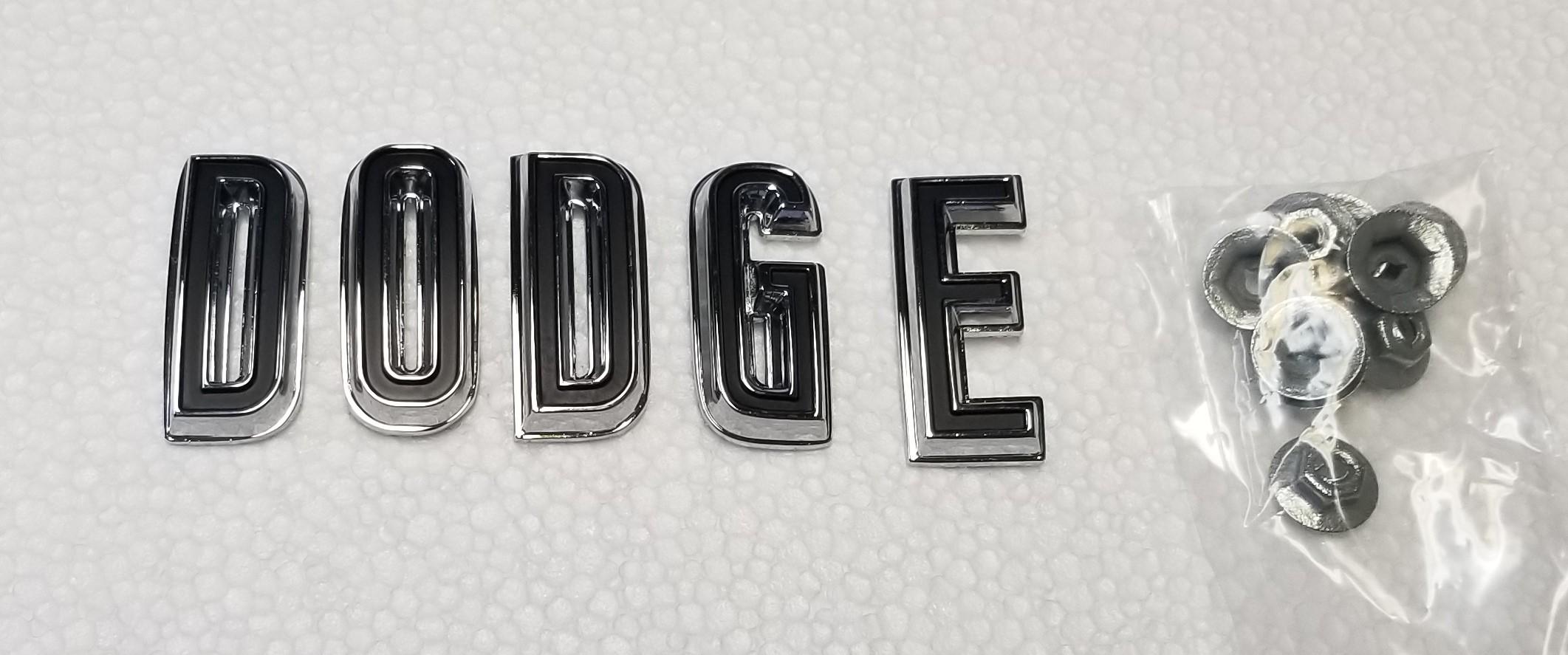 1967 Charger Coronet, Hood Letters Emblem "DODGE"