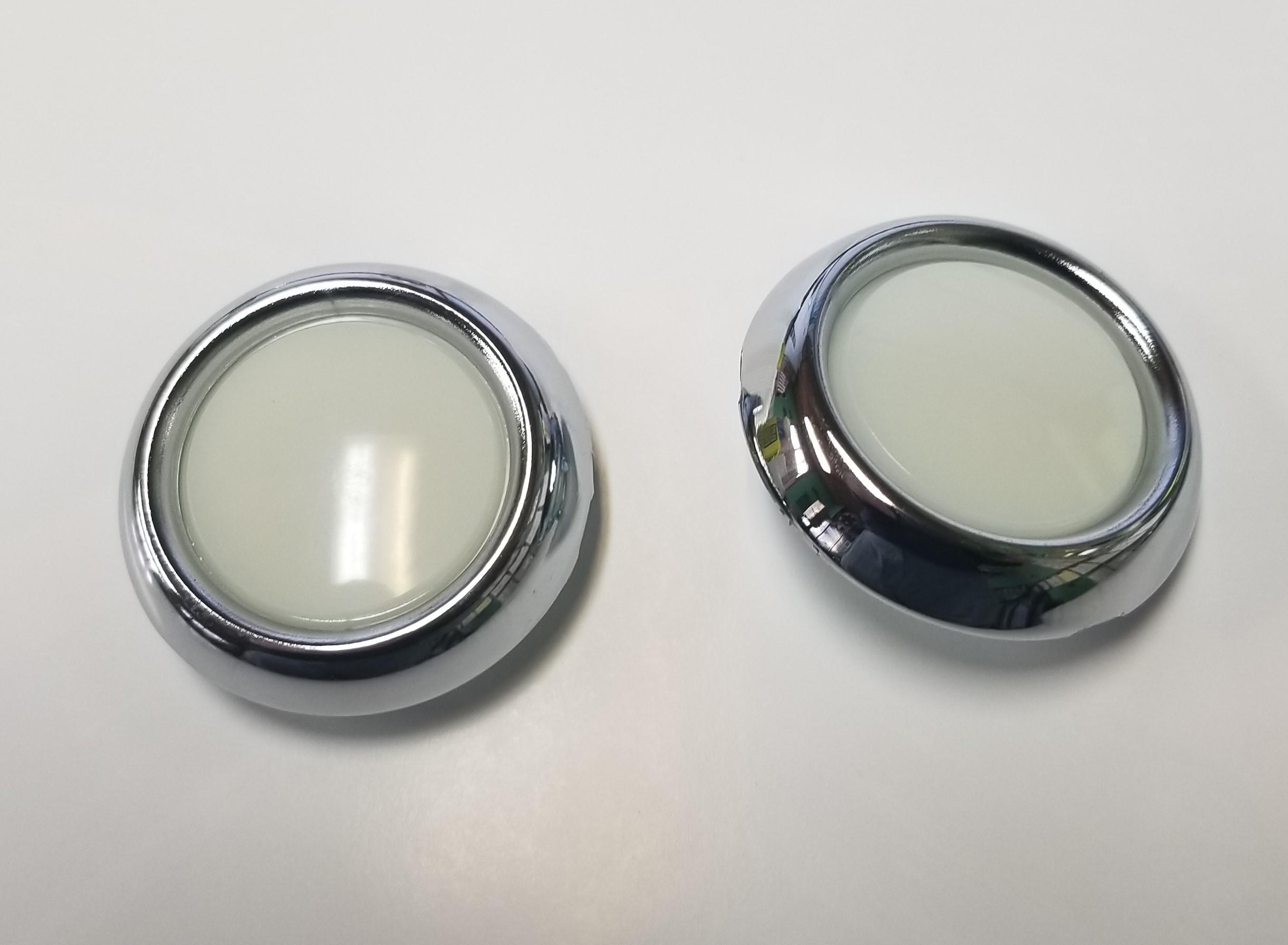 62-64 B and C-Body Mopar, Console Side Lights Lenses & Bezels - Pair