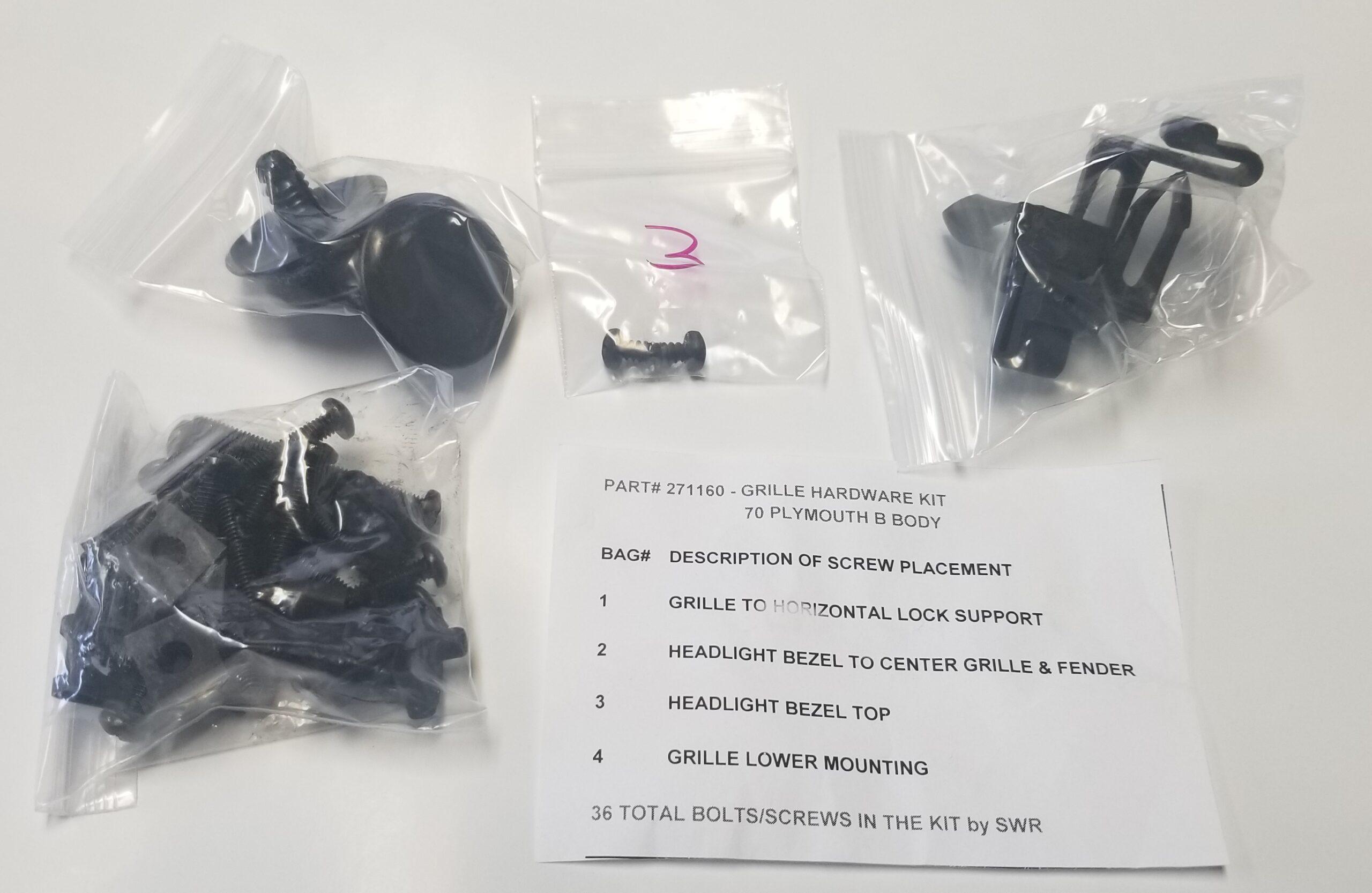 70 Plymouth B-Body Roadrunner Satellite GTX Grille Fastener Kit