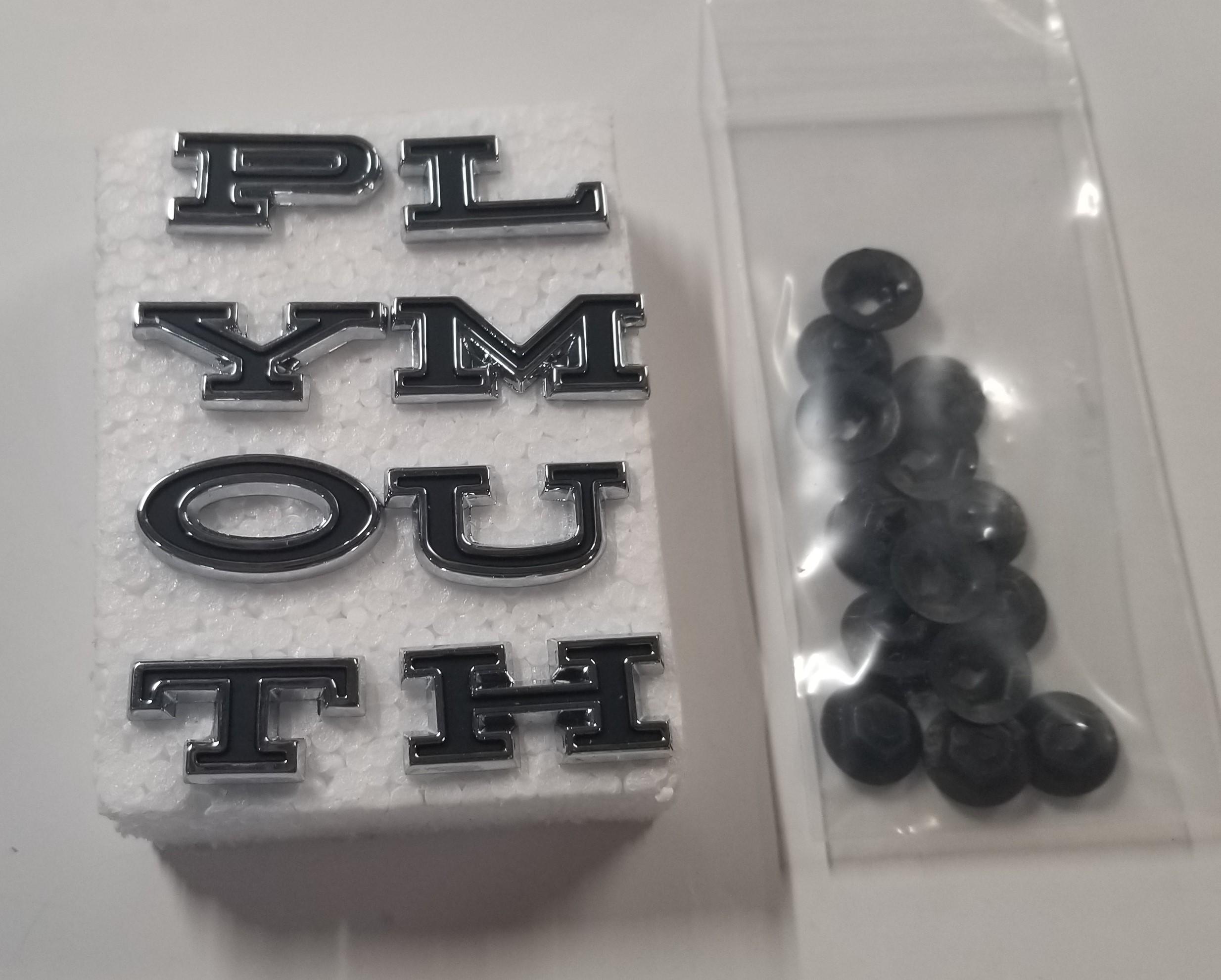 Plymouth Hood and Deck Lid Letters Emblems