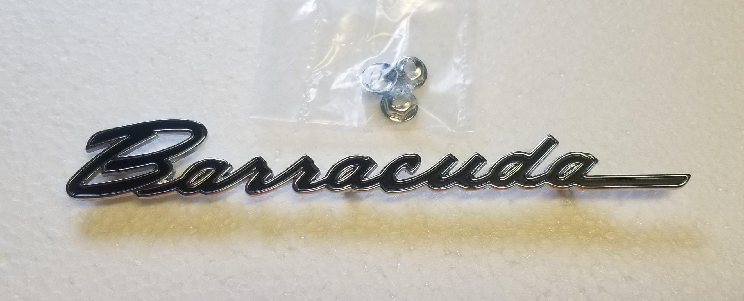67 Barracuda Fender Emblem Script