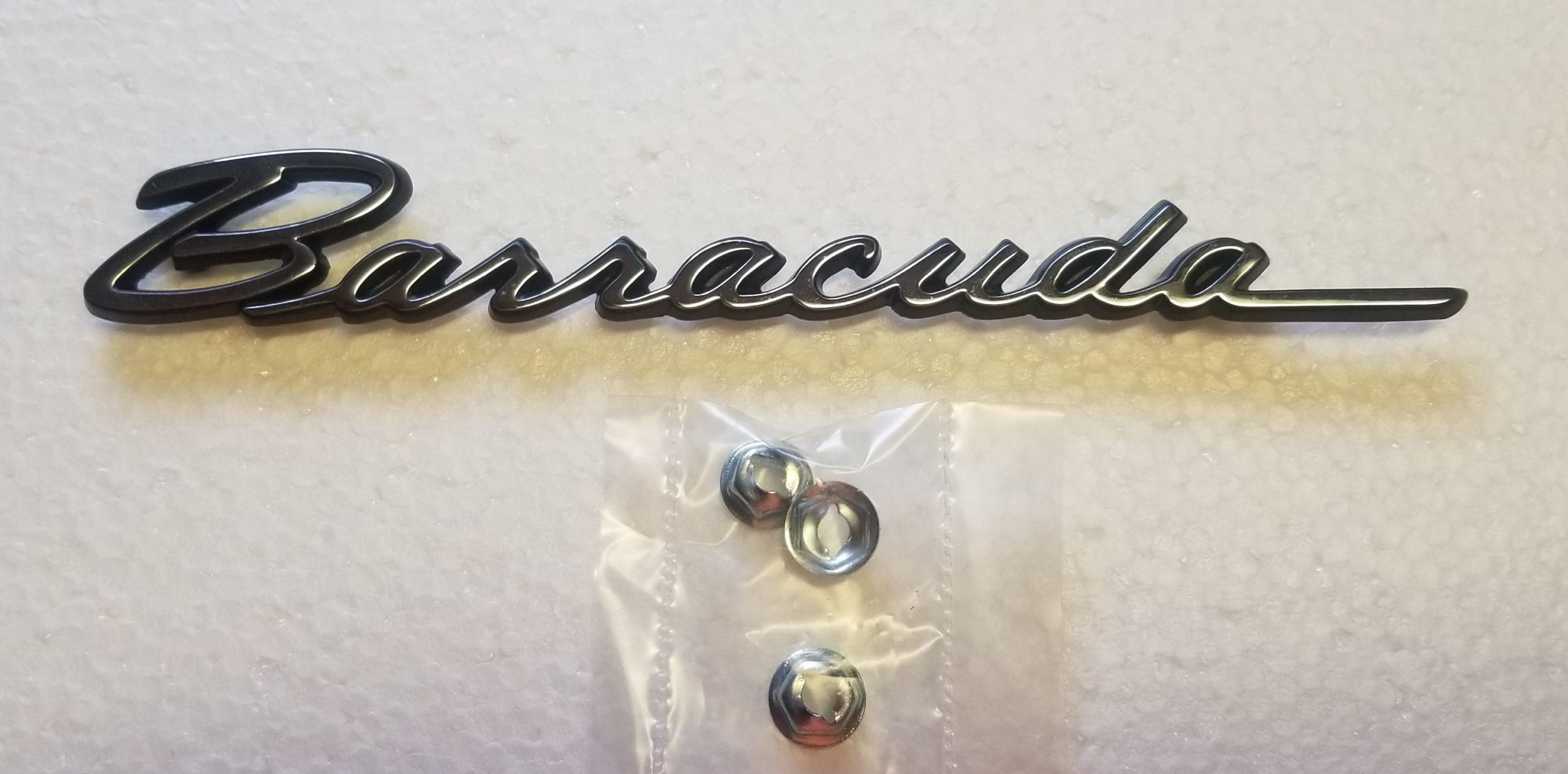 68 Barracuda Fender Emblem Script