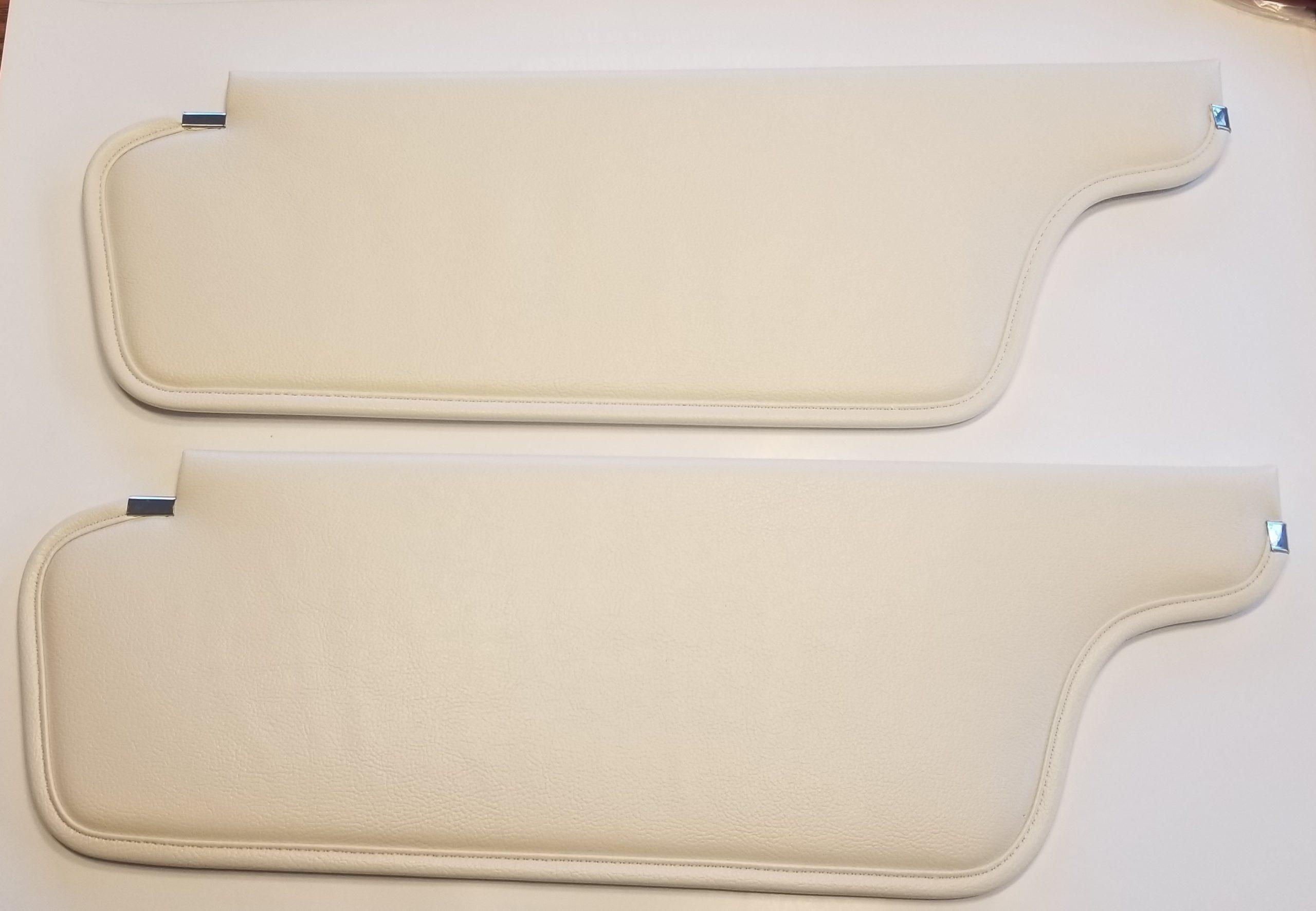 69-70 B and A-Body White Sun Visors Pair