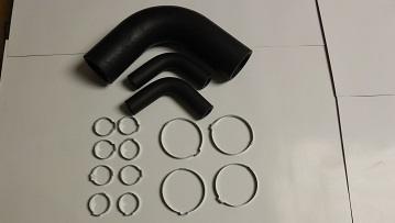 66-67 B-Body Mopar, Filler Neck Hoses and Clamps - Set
