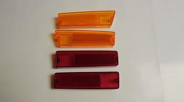 1970 Charger & Coronet, Side Marker Reflector Lenses Red & Amber - Set