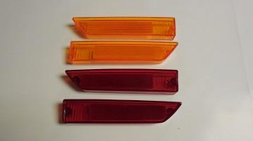 70-71 Challenger Mopar, Side Marker Reflector Lenses, Red & Amber - Set