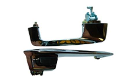 68-69 A & B-Body Mopar, Exterior Door Handles with Black Knobs - Pair
