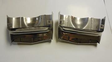 57-59 Dodge Plymouth, Exhaust Deflector Tips Stainless - Pair