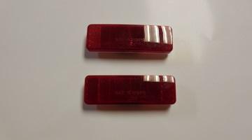 1969 Dart Mopar, Red Side Marker Reflector Lenses - Pair